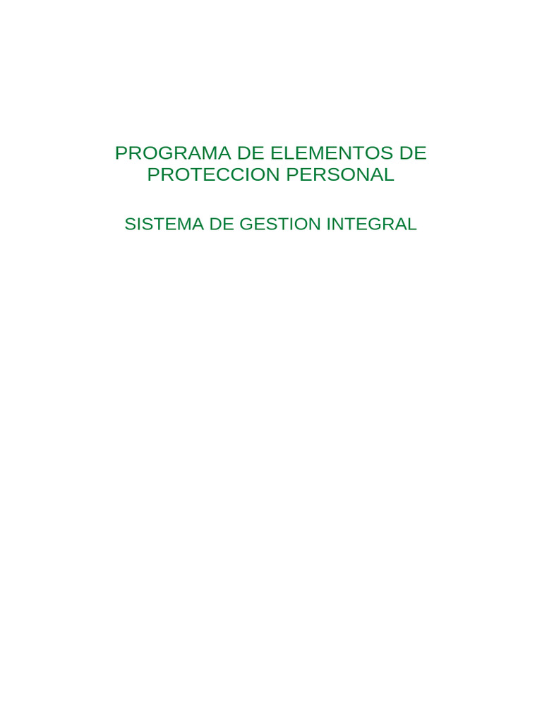 Programa de EPP en Gestión Integral | PDF | Lentes | Seguridad y salud ...