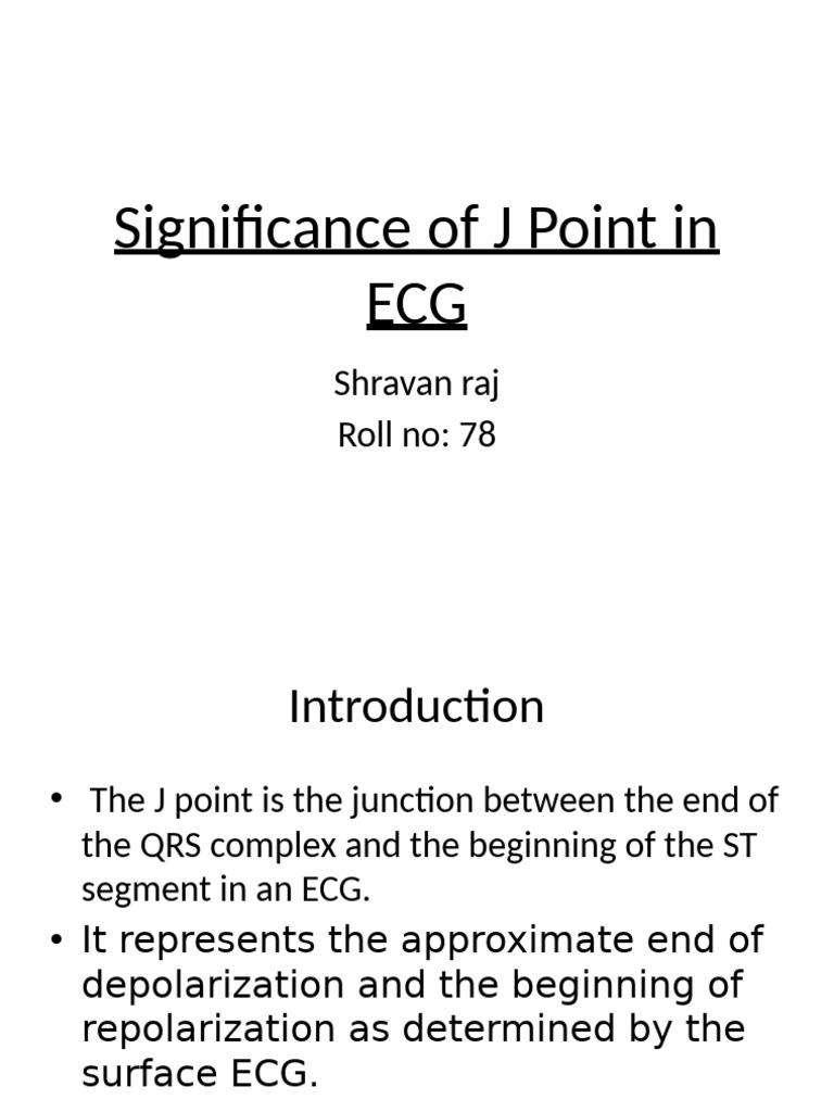 Understanding J Point in ECG Analysis | PDF