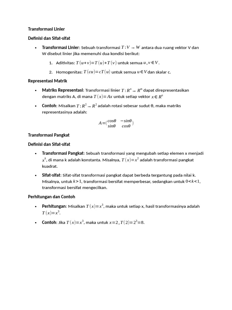 Transformasi Linier | PDF