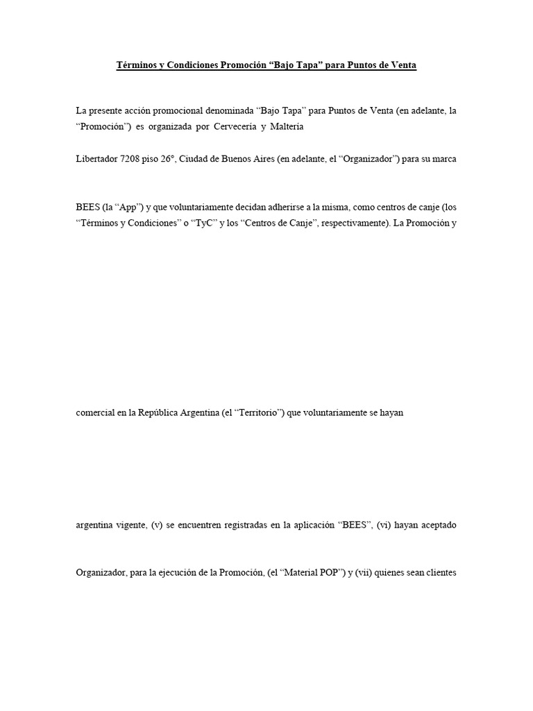 Términos y Condiciones Promoción 