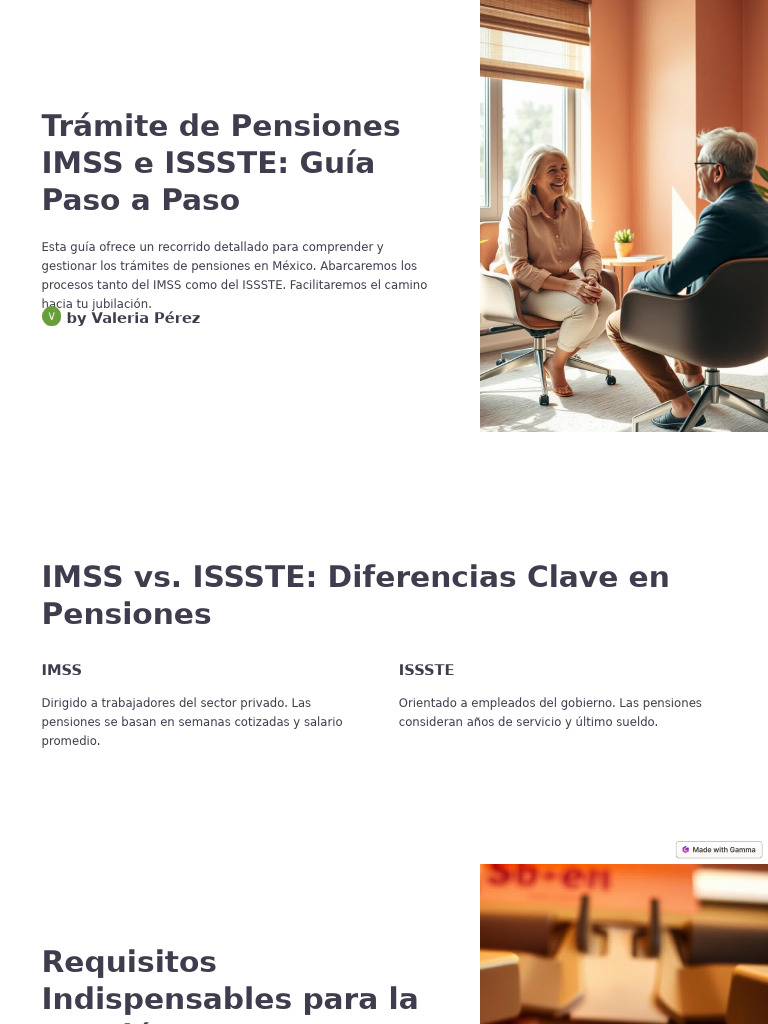 Tramite de Pensiones IMSS e ISSSTE Guia Paso A Paso | PDF | Pensión ...