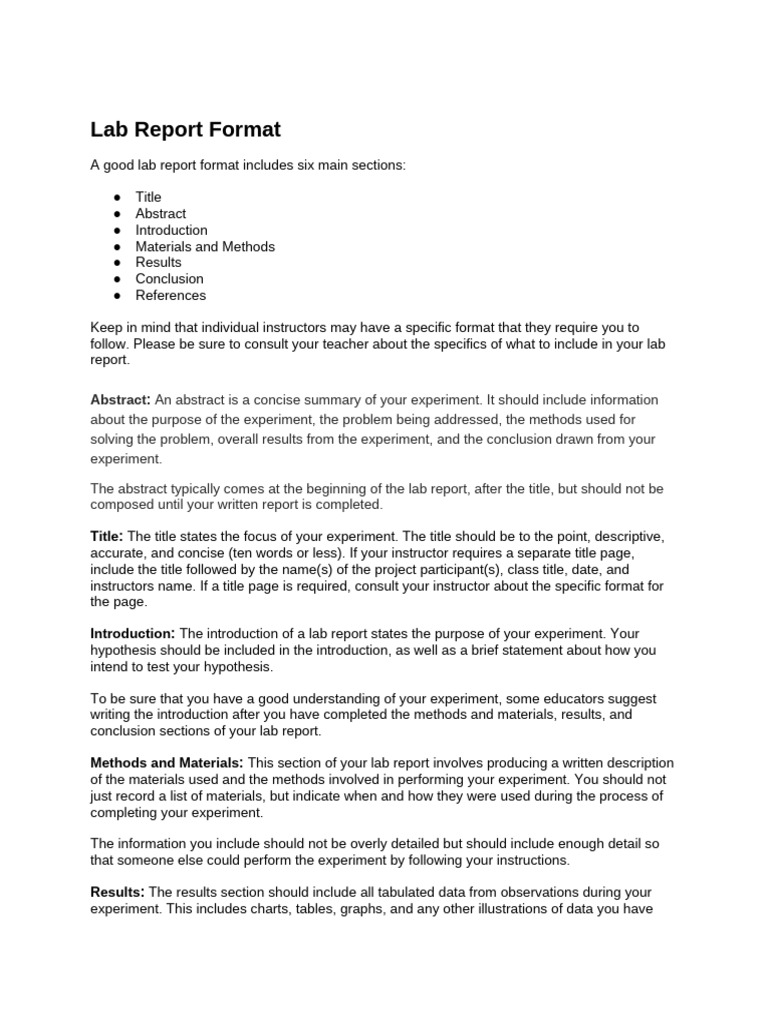 Lab Report Format | PDF | Experiment | Chi Squared Test