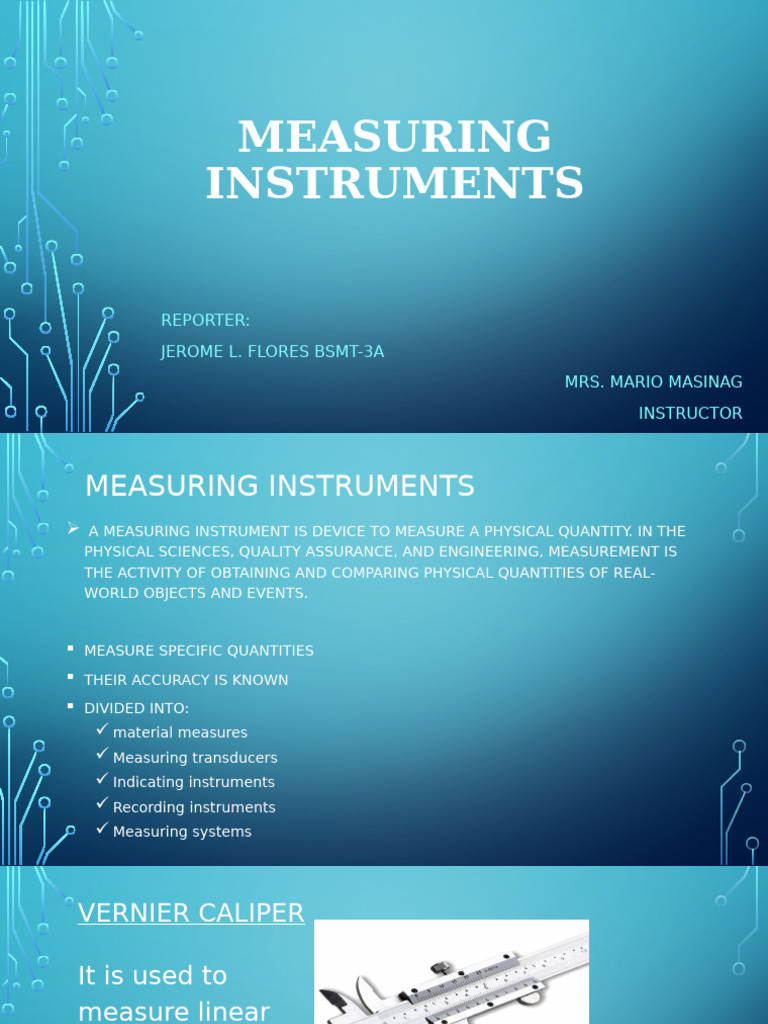 Measuring Instruments Guide | PDF | Tools