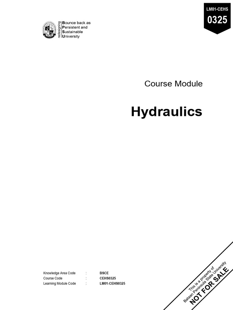 Hydraulics Learning Module Overview | PDF | Engineering | Pressure