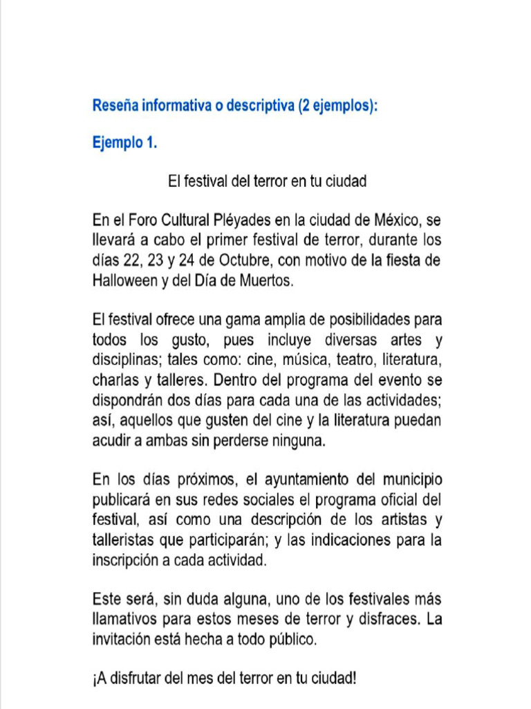 Reseña Informativa | PDF