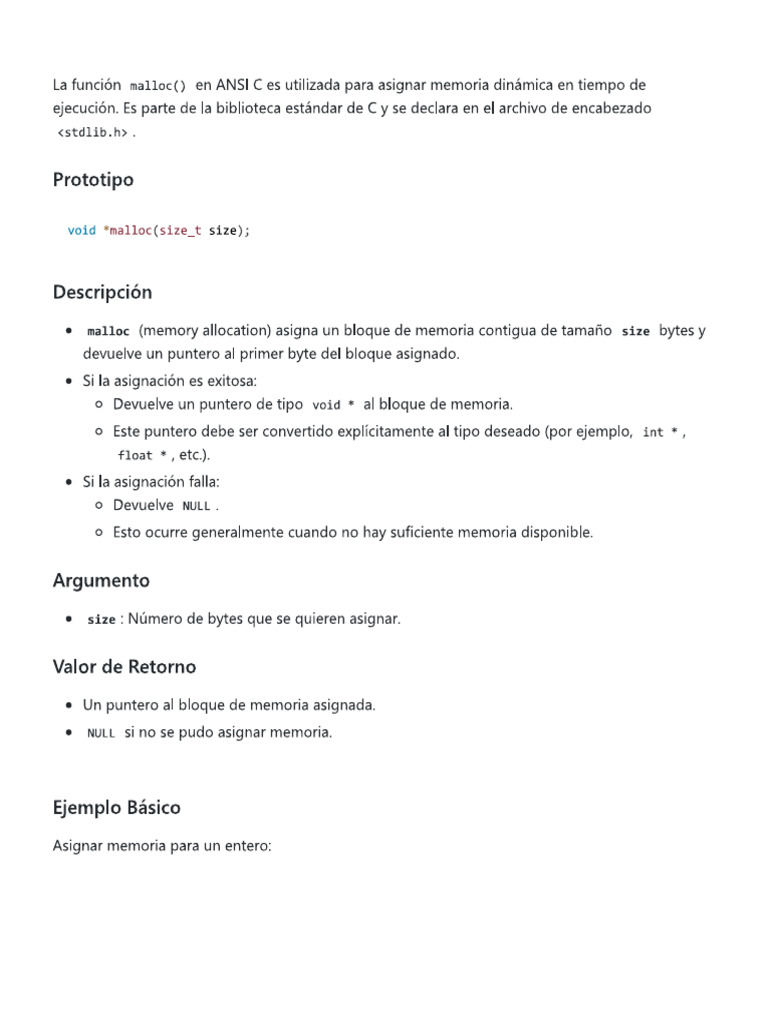 Funcion Malloc | PDF