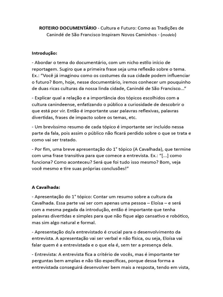 Cultura Canindeense: Tradições e Futuro | PDF | Entrevista
