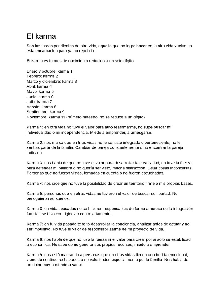 El Karma de Vidas Pasadas y Como Sanarlo | PDF | Karma | Sicología