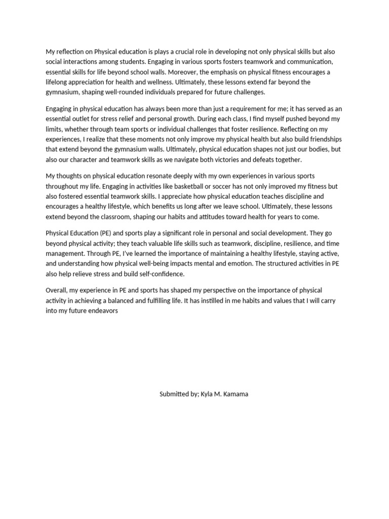 The Impact of Physical Education on Personal Growth | PDF