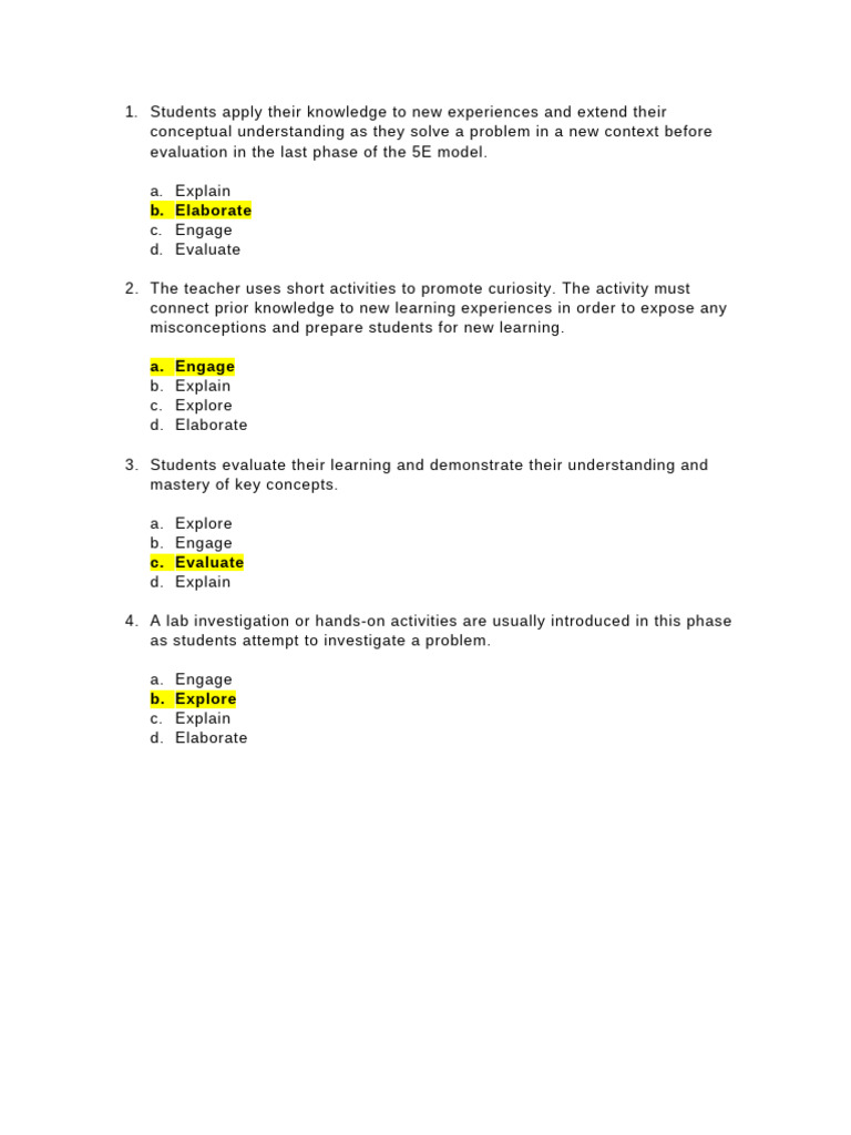 5E Learning Model for Educators | PDF