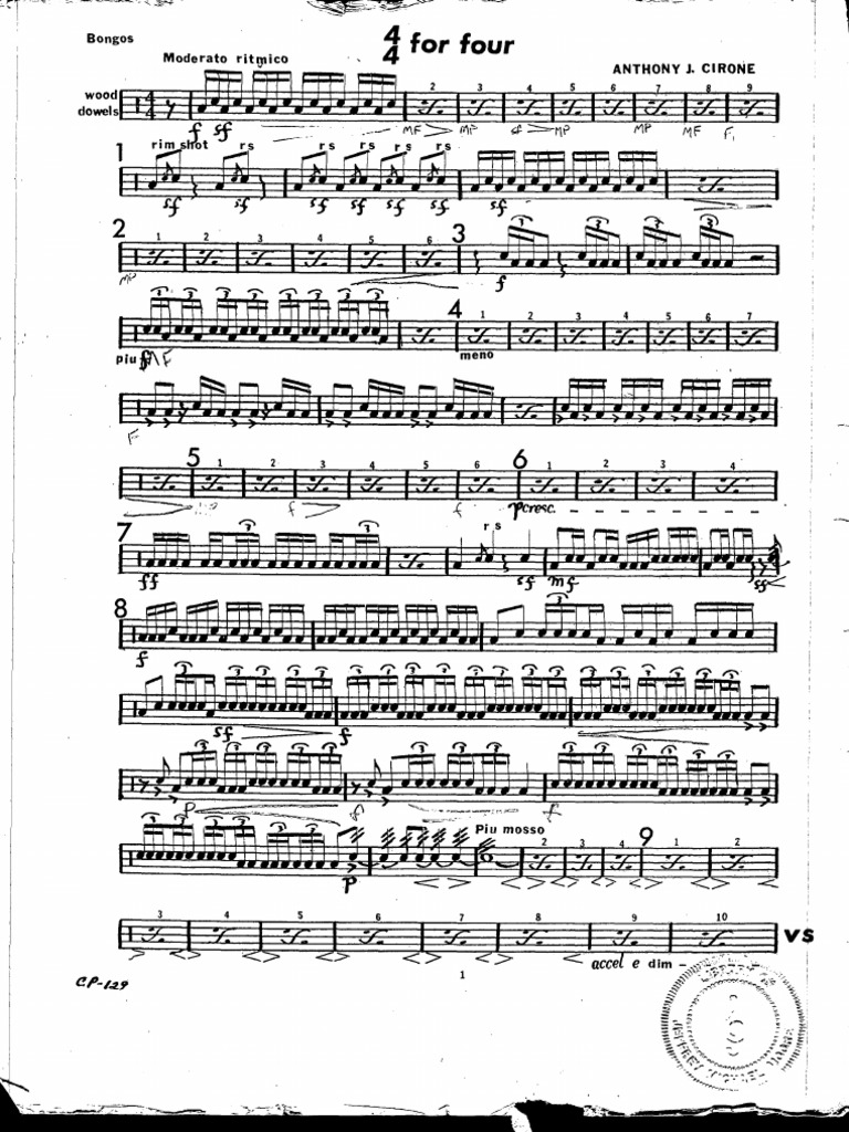 4.4 For Four (Bongos) - Cirone, Anthony | PDF