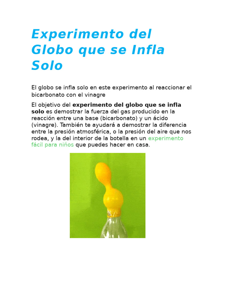 Experimento: Globo que se Infla Solo | PDF