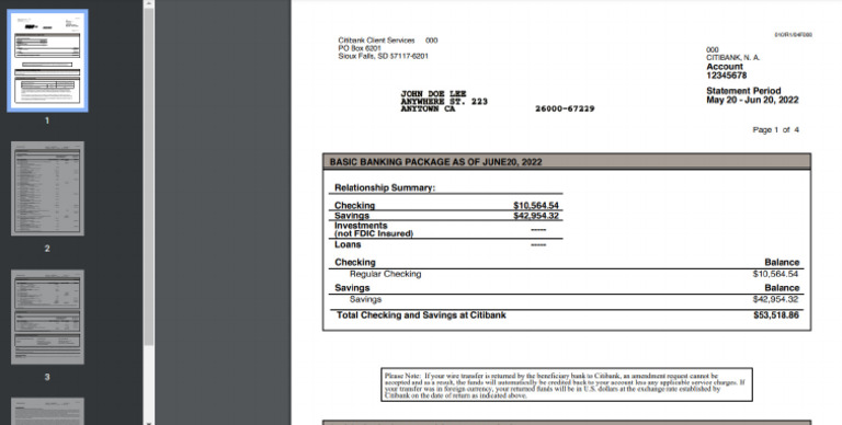 Citibank Statement PDF | PDF