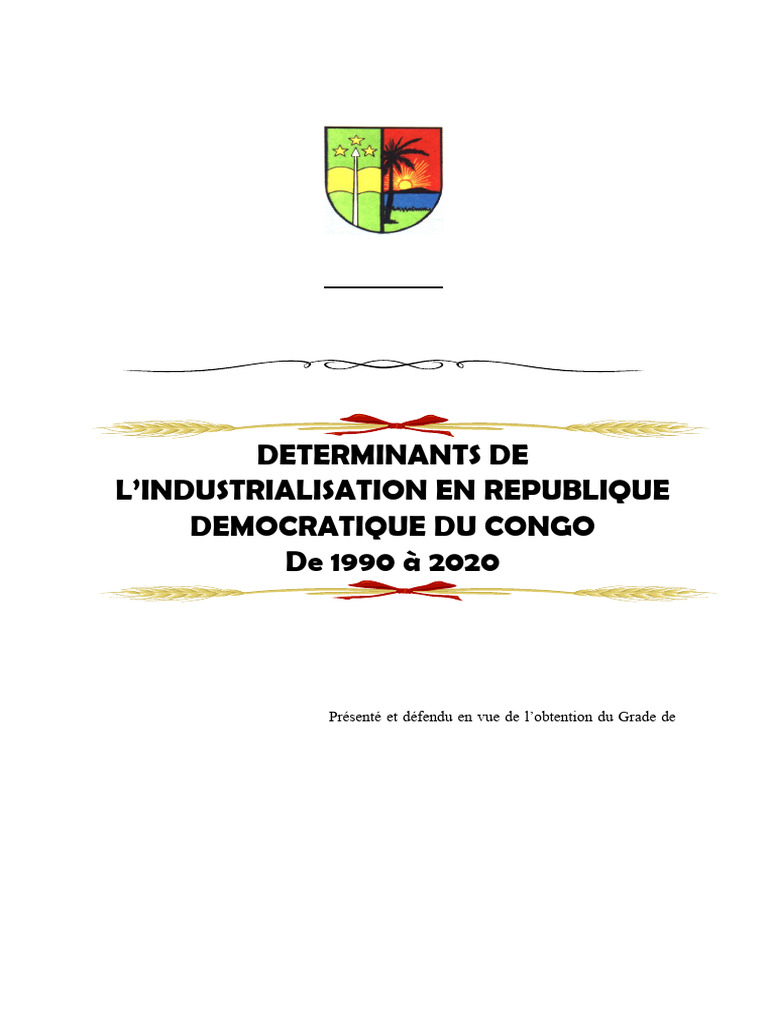 Déterminants de l'industrialisation en RDC | PDF | Déterminant | Valeur ...