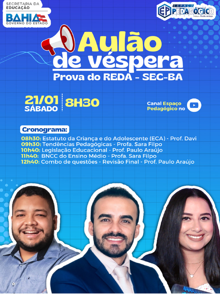 Revisão de Véspera para Prova do REDA | PDF | Pedagogia | Pré-escola