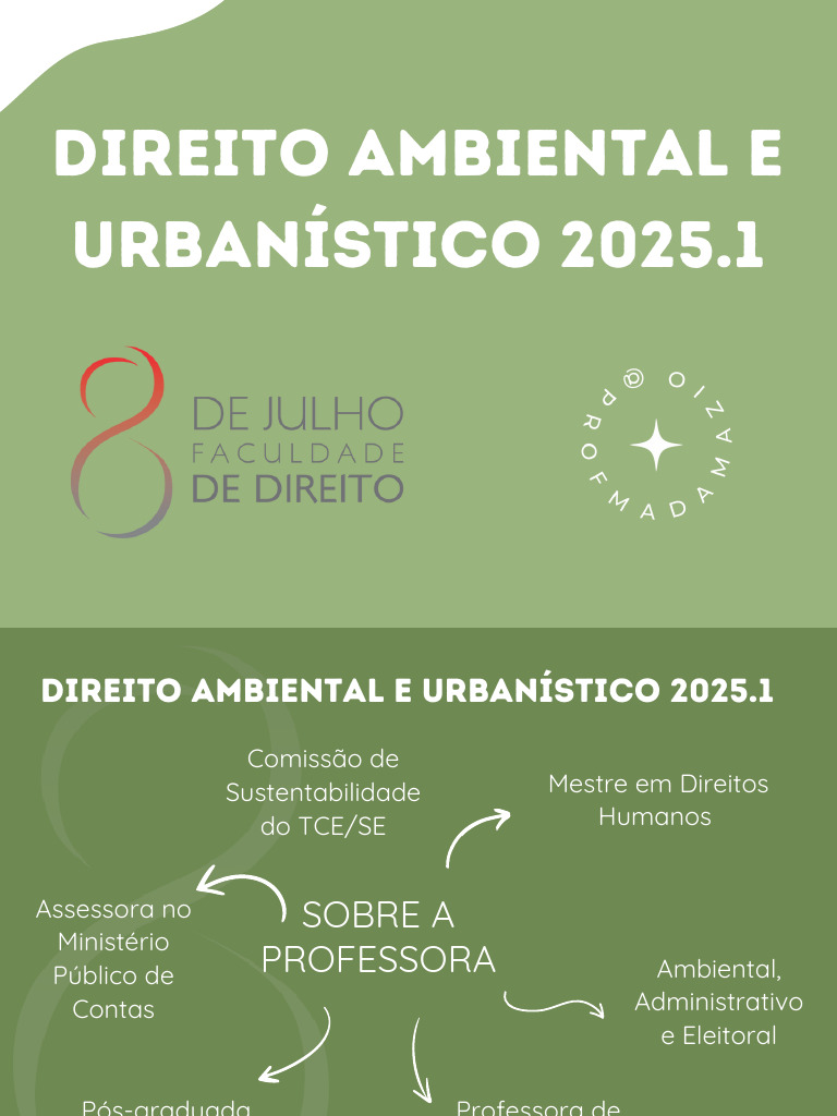 Direito Ambiental e Urbanístico 2025.1 | PDF | Movimento ambientalista ...