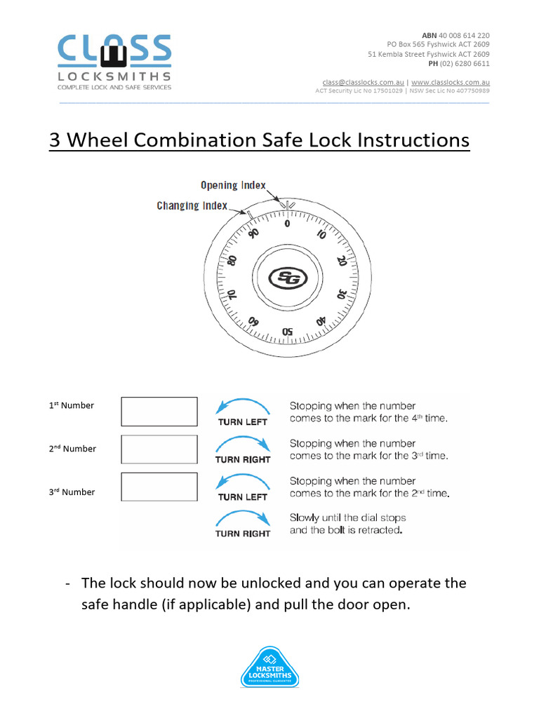 Sargent & Greenleaf U8 3-Wheel Safe Lock Change Key – With Instructions! (Model U8)