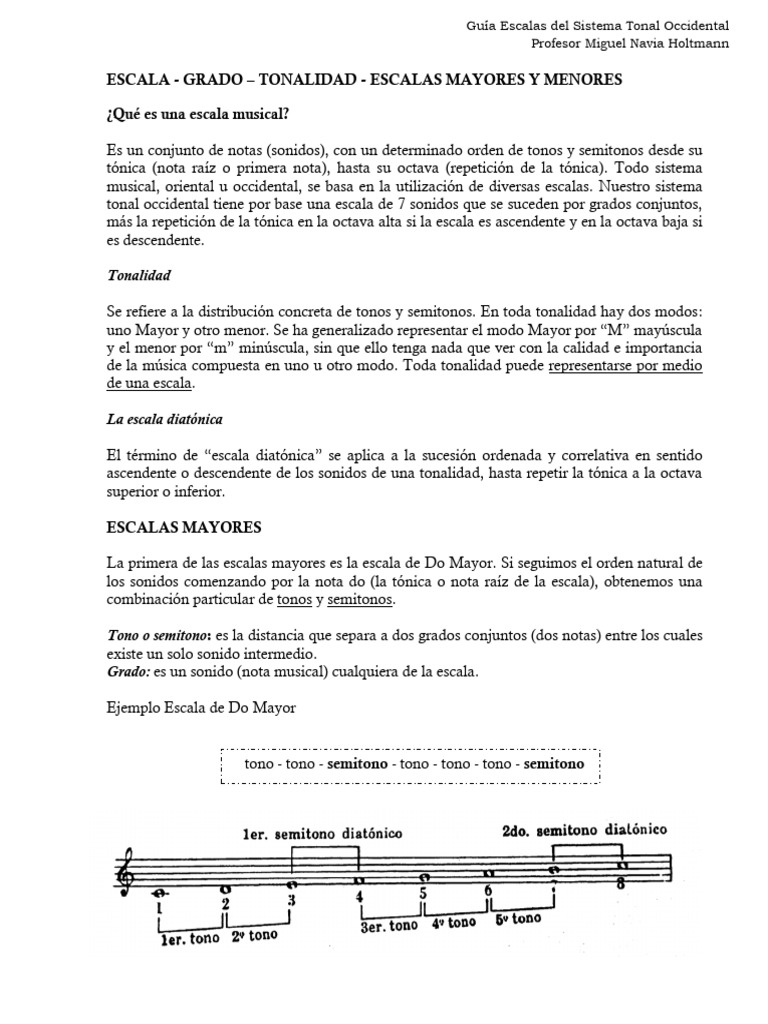 Guía de Escalas Musicales Mayores y Menores | PDF | Escala (música ...