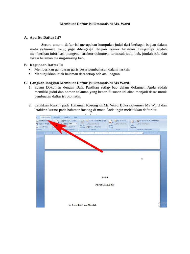 Membuat Daftar Isi Otomatis | PDF