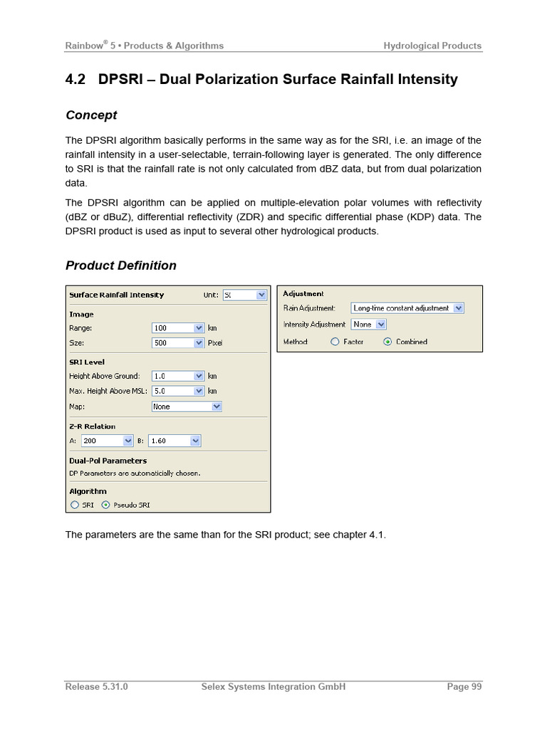 DPSRI Algorithm for Rainfall Intensity | PDF | Rain | Applied And ...