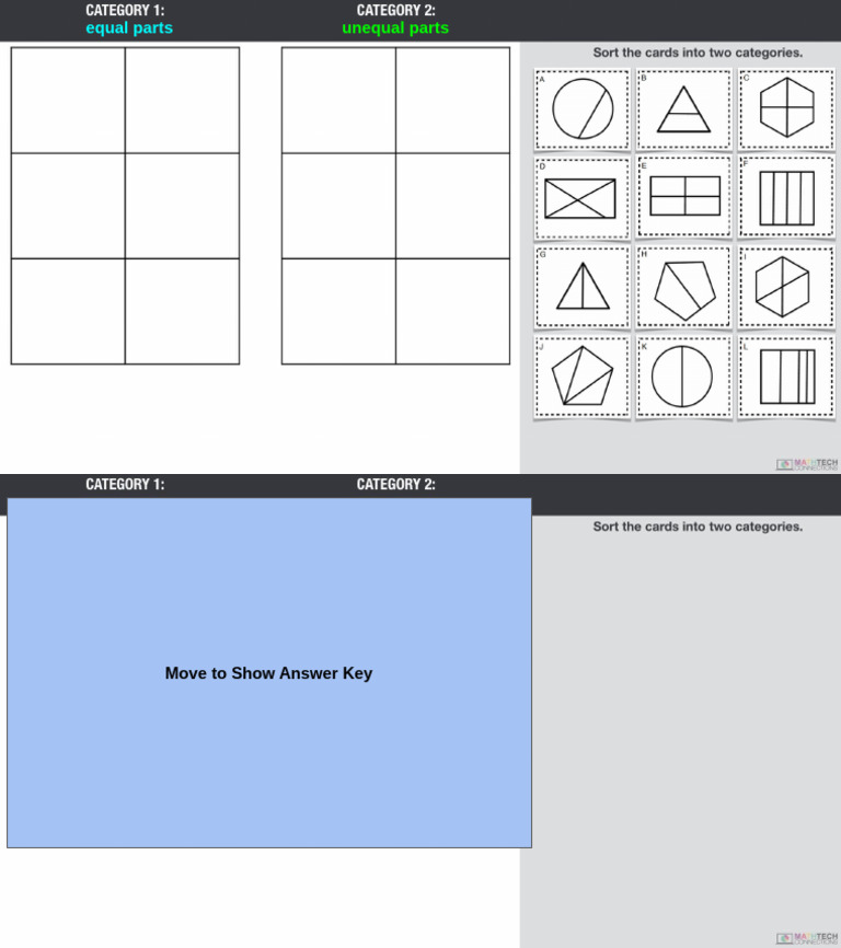 Anastazia M. Button - 3.NF.1 - Sort 1_ Equal and Unequal Parts | PDF