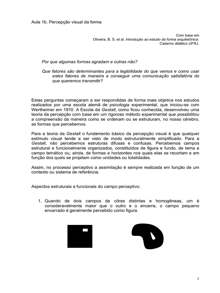 Percepção Visual e Teoria da Gestalt | PDF | Sistema visual | Simetria