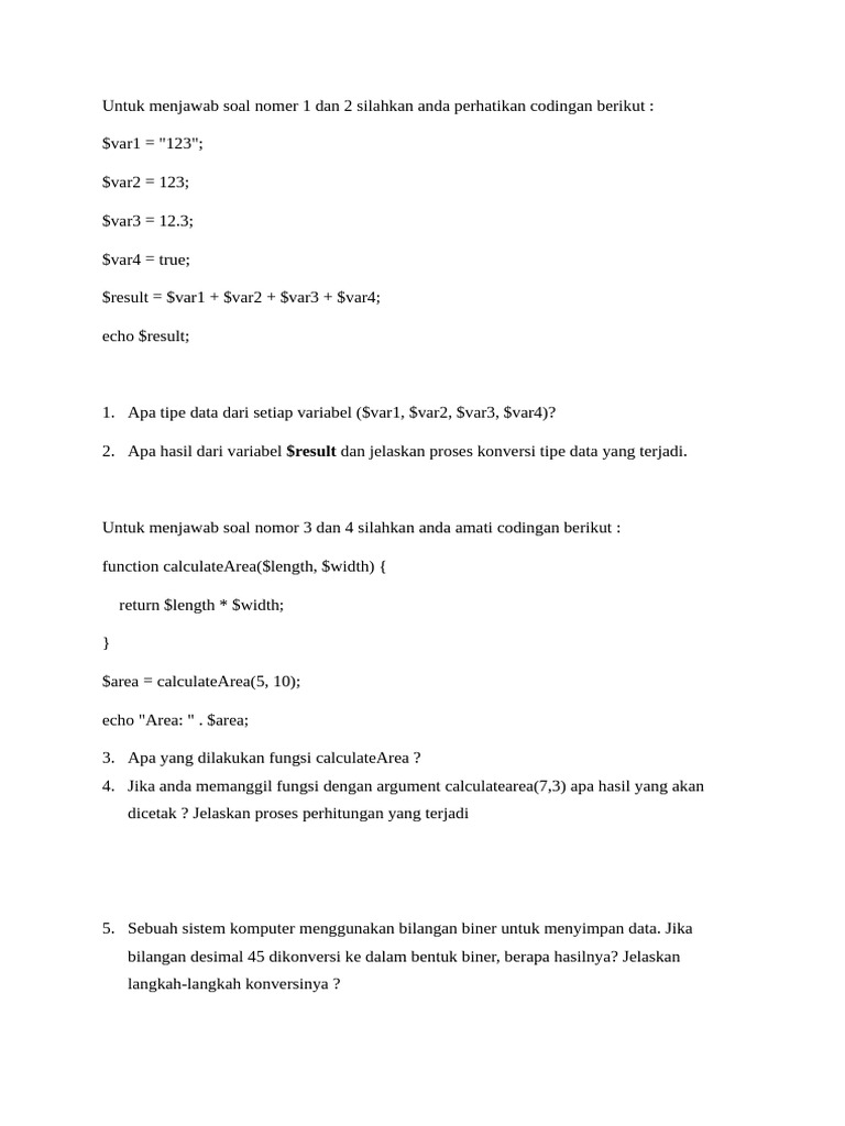 Tipe Data dan Fungsi dalam PHP | PDF