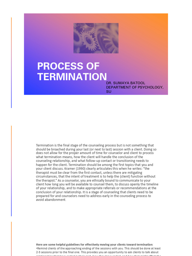 Effective Counseling Termination Strategies | PDF | Counseling ...