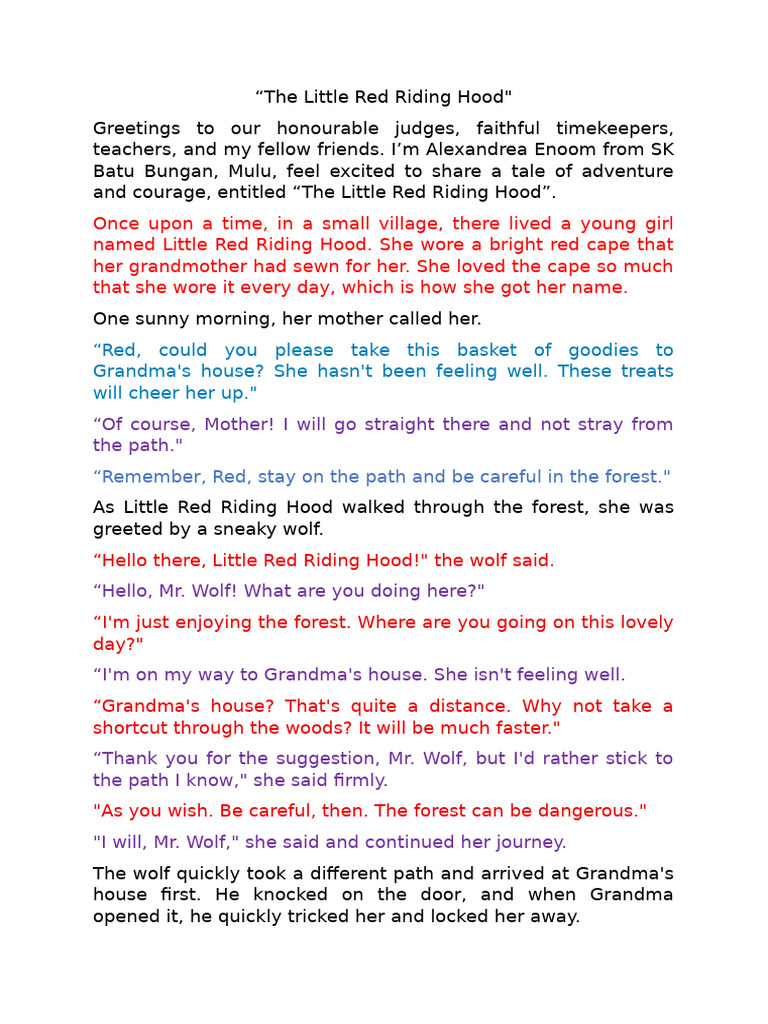 Little Red Riding Hood A Cautionary Tale PDF Little Red Riding Hood(02)