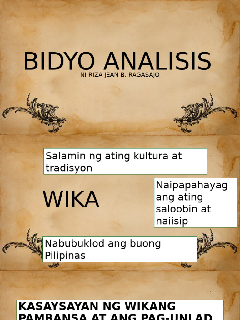 BIDYO ANALISIS - PPT | PDF