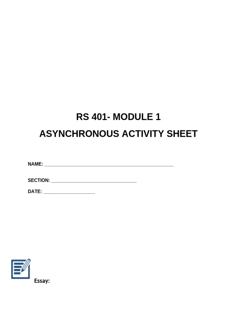 MODULE 1 Asyhchronous Activity V3 | PDF | Paragraph | Essays