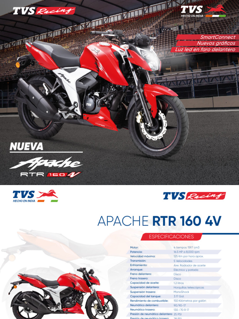 Especificaciones Apache RTR 160 4V | PDF
