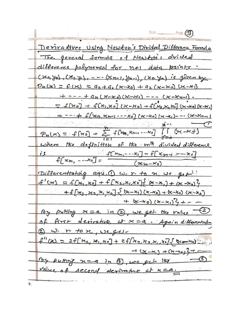 3.3 Newton Divided Difference Formula | PDF