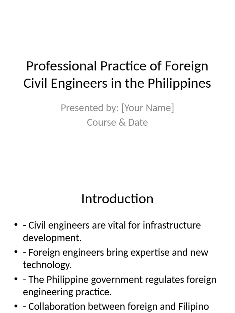 Foreign Civil Engineers in the Philippines | PDF
