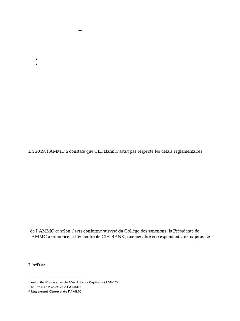 Affaire CIH Bank | PDF | Banques | Investisseurs