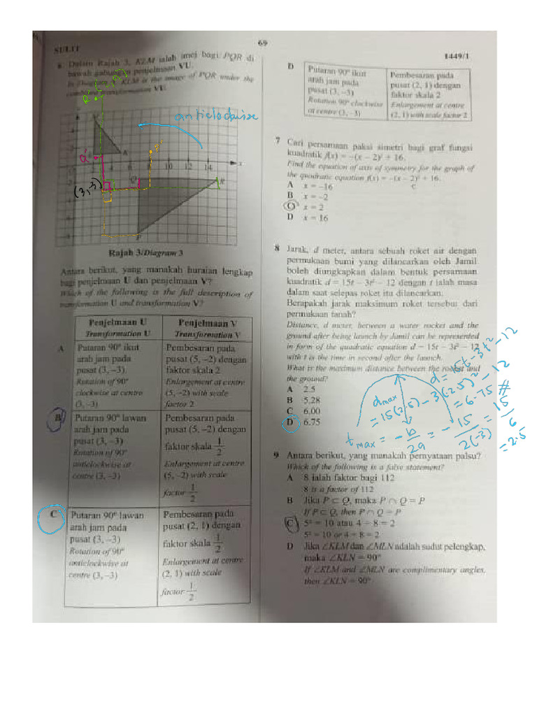 Semakan HW SPM Math | PDF