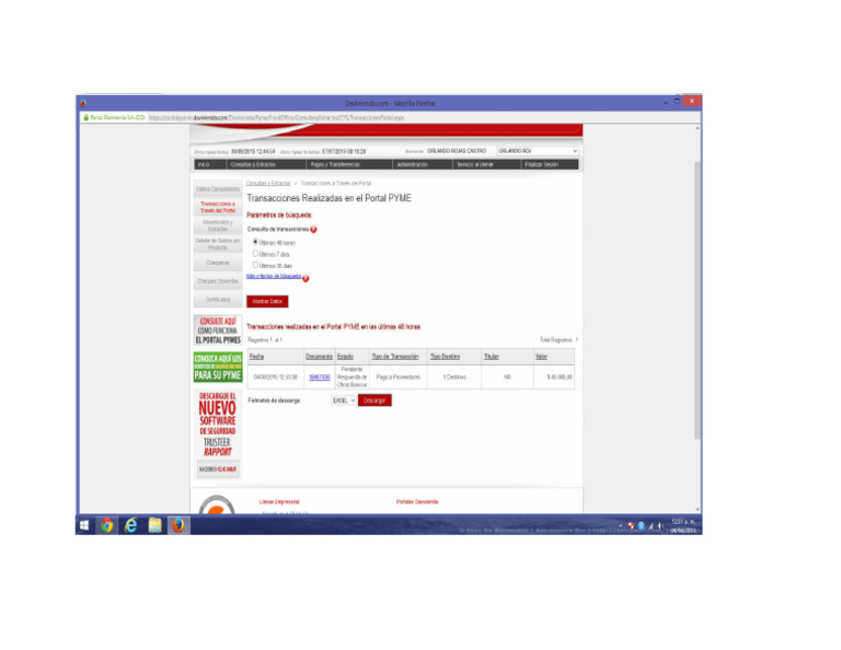 Pago Factura Internet Agosto 2015 | PDF