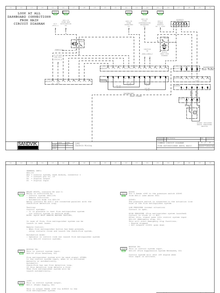 Fire Suppression System Circuit Diagram | PDF | Relay | Switch