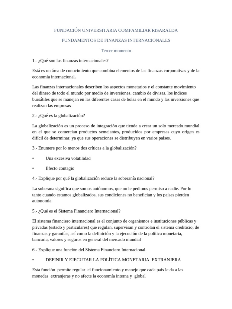 Fundamentos de Finanzas Internacionales | PDF | Moneda | Tipo de cambio