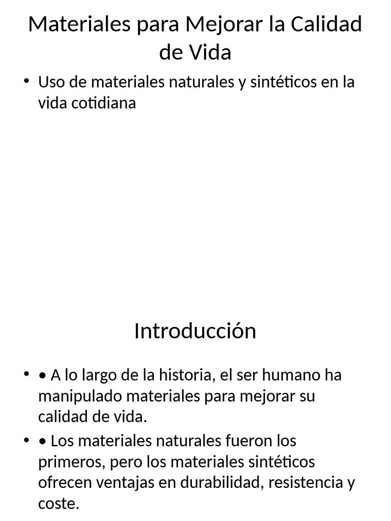 Materiales para Mejorar la Calidad de Vida | PDF | Sustentabilidad | El ...