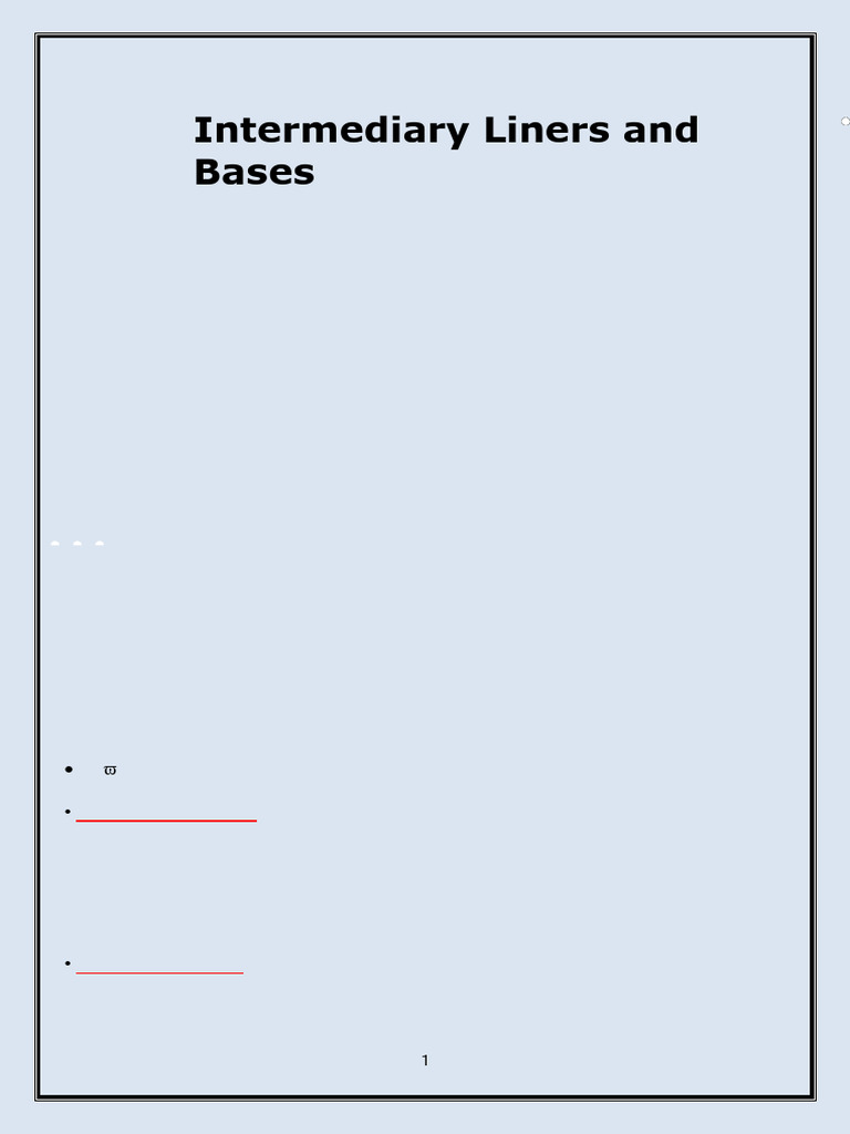 Intermediary Liners and Bases in Dentistry | PDF | Dental Material ...