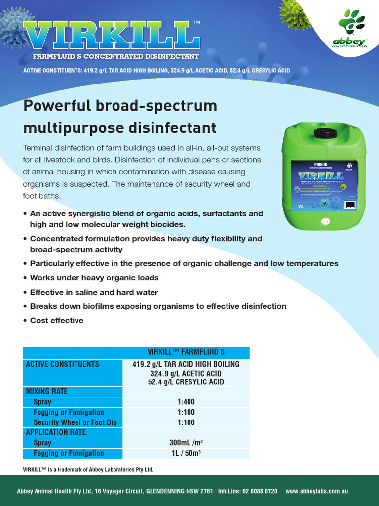 Virkill Product Leaflet Feb23 | PDF | Waste | Disinfectant