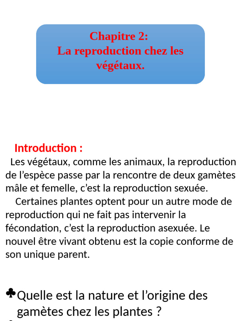 Reproduction chez les végétaux | PDF