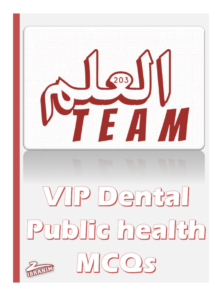 VIP Dental Public Health MCQs Guide | PDF | Mouth | Medical Specialties