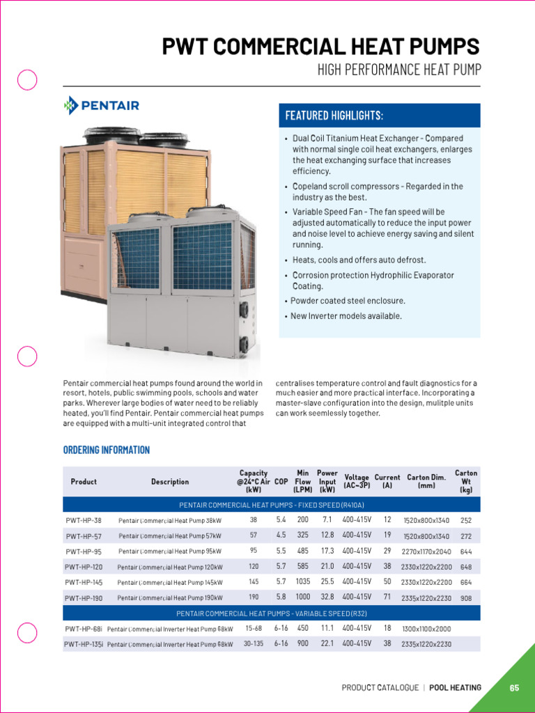 Pentair Commercial Heat Pumps Overview | PDF | Heat Pump | Heat Exchanger