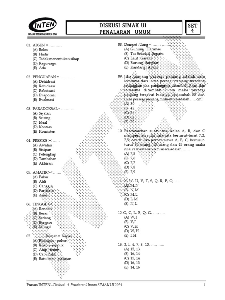 Soal Logika SIMAK UI 2024 | PDF