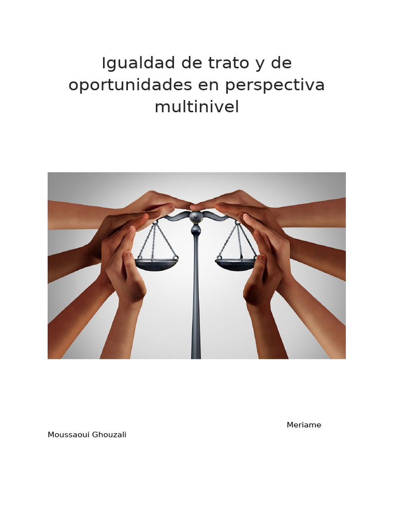 Igualdad de Trato y de Oportunidades | PDF | Discriminación | Igualdad ...
