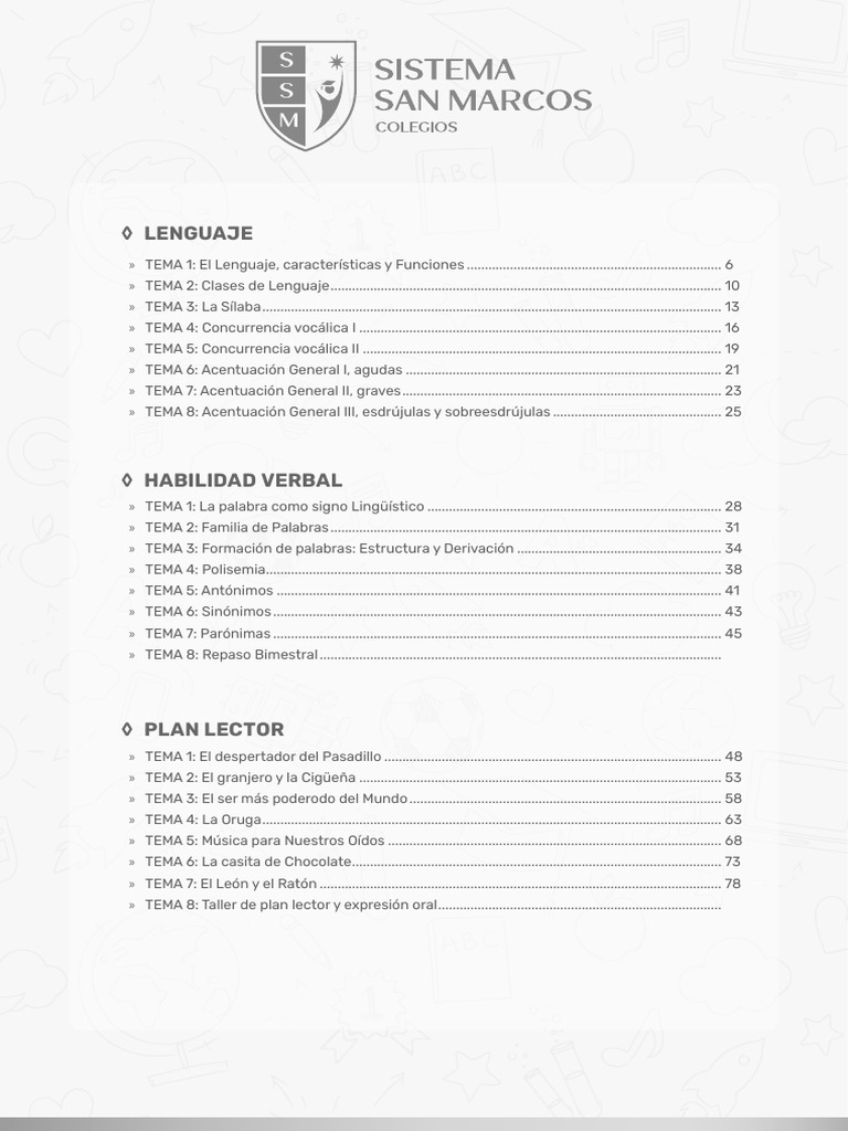 5TO PRIMARIA - LETRAS ( I Bimestre) | PDF | Sílaba | Vocal