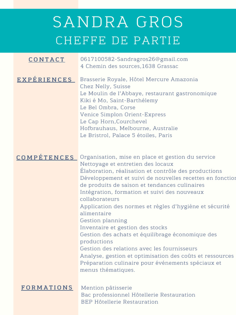 Sandra Gros CV | PDF