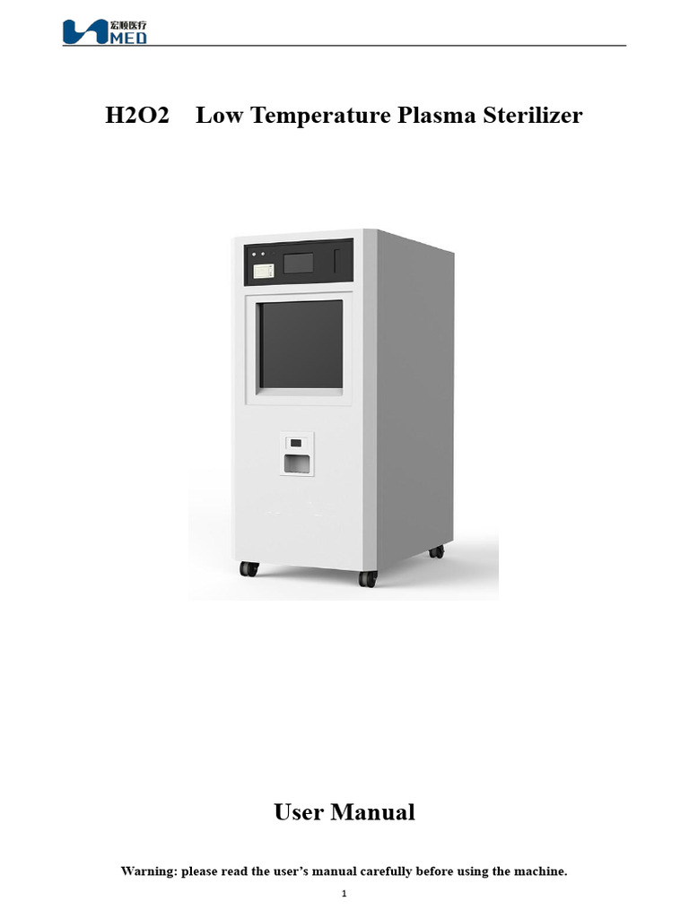Hydrogen Peroxide Plasma Sterilizer Manual | PDF | Sterilization ...